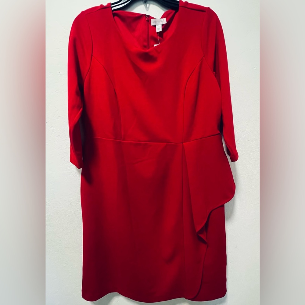 Charter Club Vibrant Red 3/4 Sleeve Dress